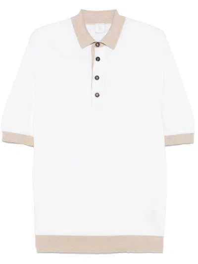 Eleventy Short-sleeve Polo Shirt In White