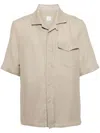 Eleventy X Harrods Linen Short-sleeve Shirt In 中性色