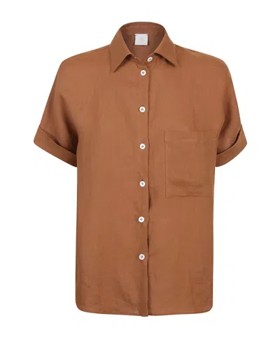 Eleventy Short Sleeve Shirt In Brown