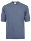 Shop Eleventy Short-sleeved Crew Neck Sweater With Textured Finish