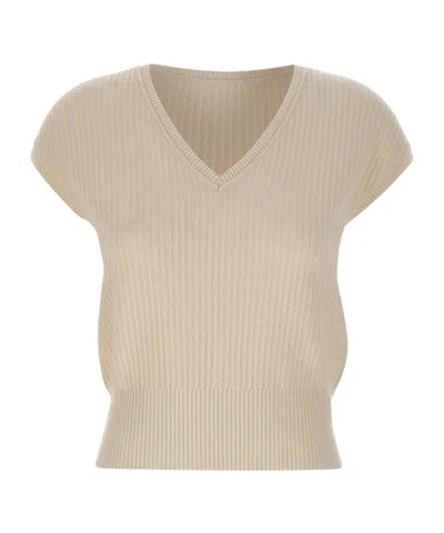 Eleventy Short-sleeved Knitwear In Brown