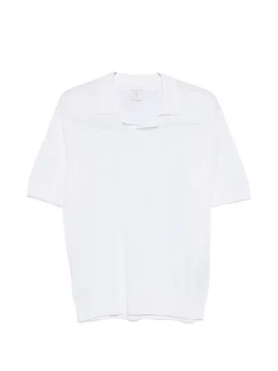 Eleventy Short-sleeved Polo-collar T-shirt In White