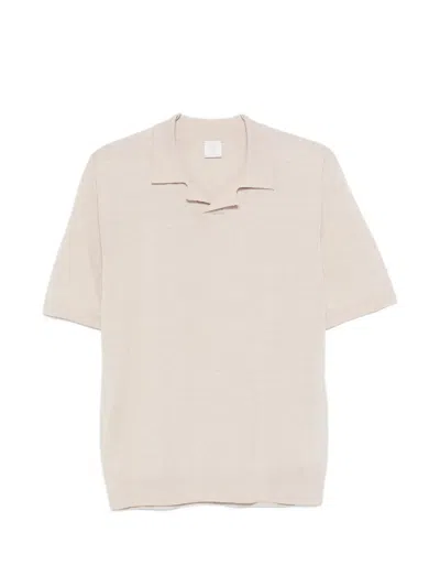 Eleventy Short-sleeved Polo-neck T-shirt In Neutral