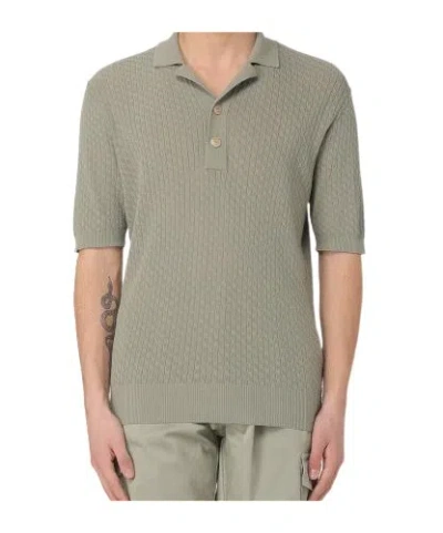 Eleventy Short-sleeved Polo Shirt In Sage