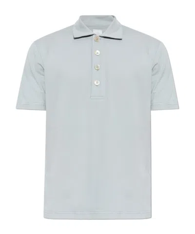 Eleventy Short-sleeved Polo Shirt In Blue