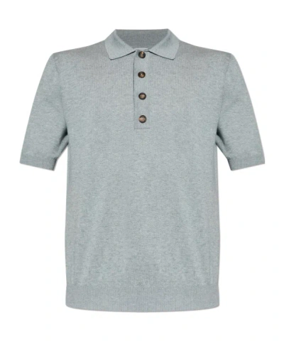 Eleventy Short-sleeved Polo Shirt In Gray