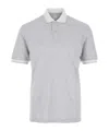 Eleventy Grey Polo Shirt With Classic Collar In And Front Button Closure In Cotton Man In White