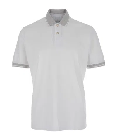 Eleventy Short-sleeved Polo Shirt In White