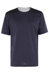 Eleventy Black Crewneck T-shirt With Layered Collar
