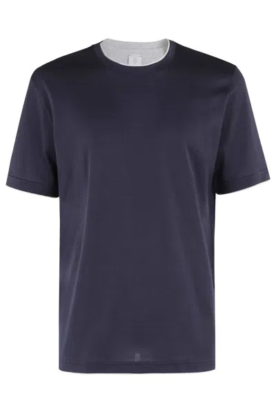 ELEVENTY SHORT-SLEEVED ROUND NECK T-SHIRT WITH CONTRASTING ACCENTS