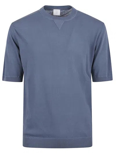 Eleventy Short-sleeved Sweater In Blue