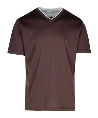 Eleventy Short-sleeved T-shirt In Brown