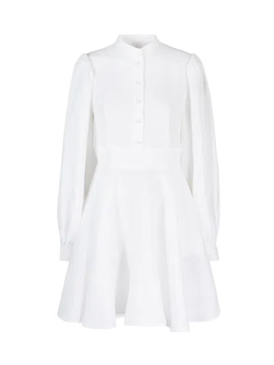 Eleventy Short White Dress With Long Sleeves In Bianco