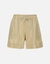 Eleventy Linen Gold Drawstring Shorts In Gold