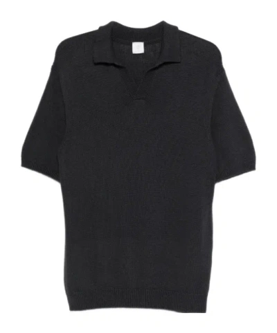 Eleventy Short-sleeve Polo Shirt In Black