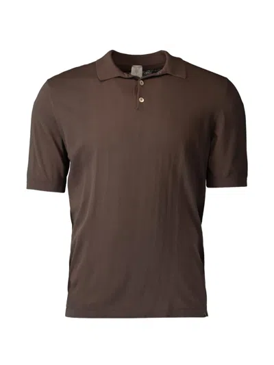 Eleventy Short-sleeve Polo Shirt In Brown