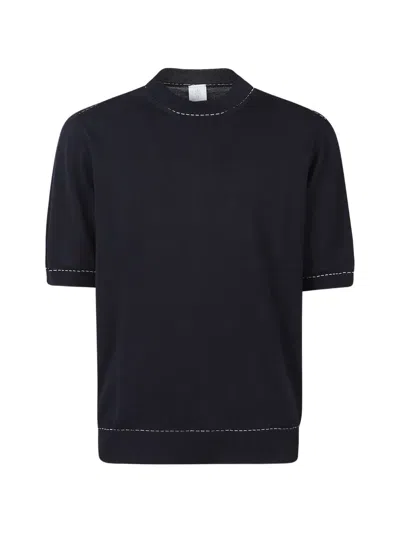 Eleventy Short-sleeve Stitched T-shirt In Black