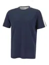 Eleventy Side-stripe T-shirt In Blue