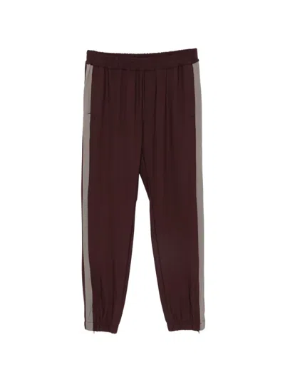 Eleventy Side-stripe Track Pants In Brown
