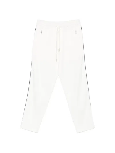 Eleventy Side-stripe Track Pants In White
