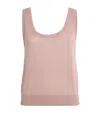 Eleventy Silk-blend Sequin-embellished Sweater Vest In Pink