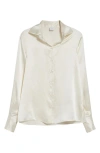 Eleventy Buttoned Silk Shirt In White