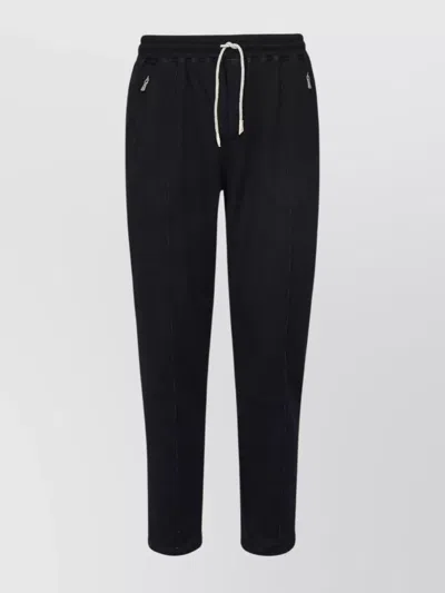 Eleventy Silk Cotton Jogger Trousers In Black