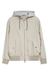 Eleventy Silk Hoodie Bomber Jacket In Neutral