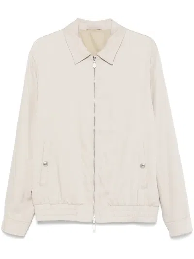 Eleventy Silk Jacket In 中性色