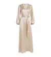 Eleventy Silk Long-sleeve Maxi Dress In Neutral