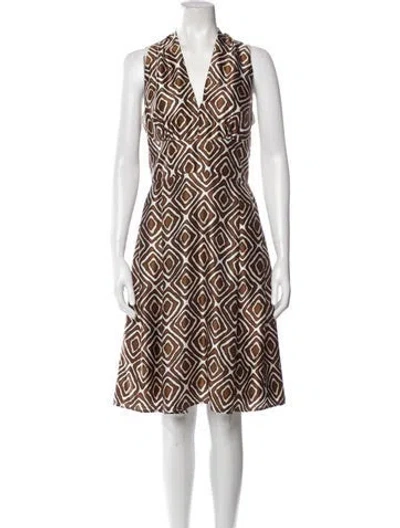 Pre-owned Eleventy Silk Midi Length Dress In Brown