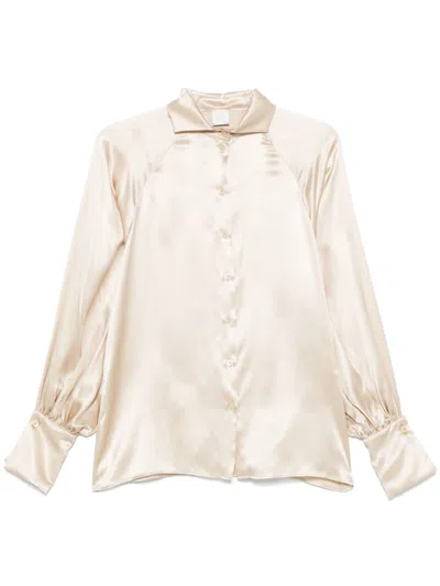 Eleventy Silk Shirt In Neutrals