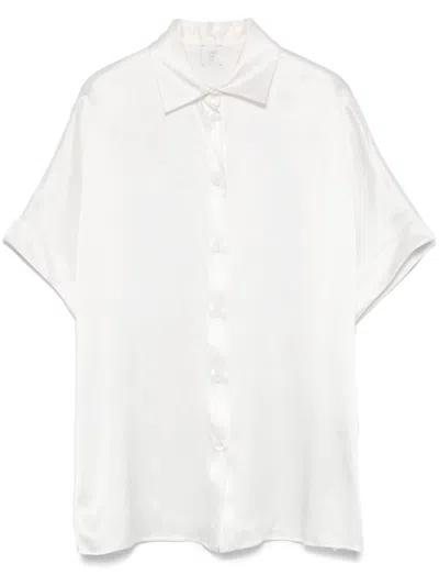 Eleventy Silk Shirt In White