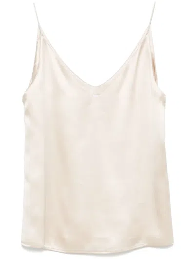 Eleventy Silk Tank Top In Gold