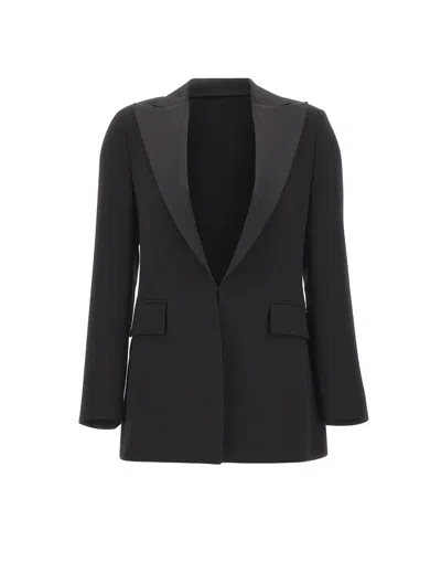 Eleventy Silk Tuxedo Blazer In Black