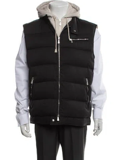 Pre-owned Eleventy Silk Vest In Black/neutrals