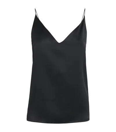 Eleventy Silk V-neck Cami Top In Black