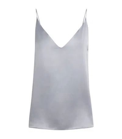 Eleventy Silk V-neck Cami Top In Gray
