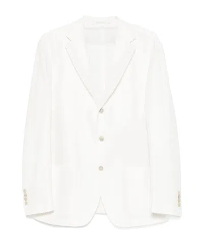 Eleventy Single-breasted Blazer In White