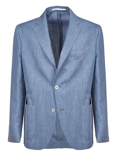 Eleventy Single-breasted Blazer In Blue