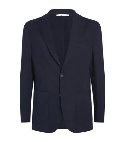 Eleventy Stretch-wool Single-breasted Blazer In Black