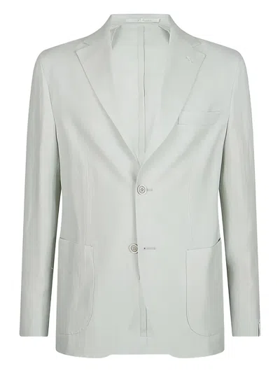 Eleventy Single-breasted Blazer In Green