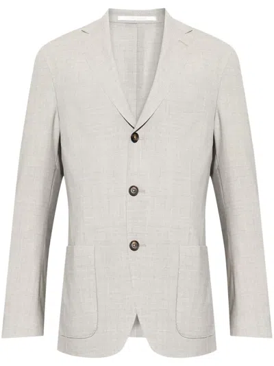 Eleventy Single Breasted Blazer In Grey