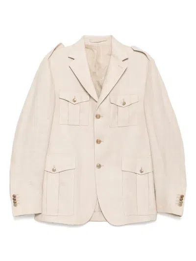 Eleventy Single-breasted Blazer In Neutrals