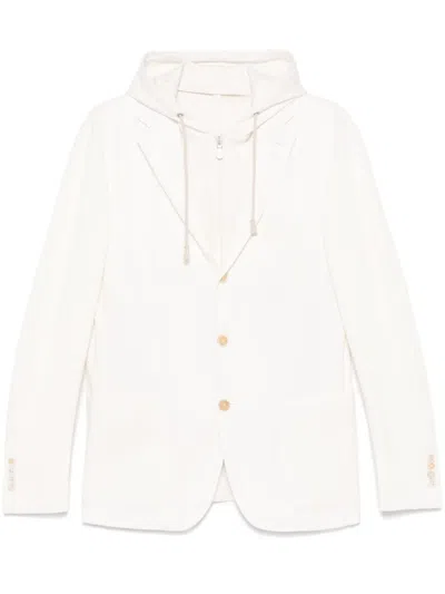 Eleventy Single-breasted Blazer In White
