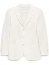 Eleventy Structured Single-breasted Jacket Notch Lapels In White