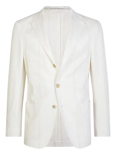 Eleventy Single-breasted Blazer In White