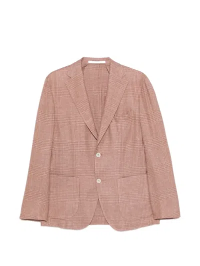 Eleventy Single-breasted Check Blazer In Metallic