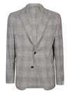 Eleventy Single-breasted Checked Jacket In Gray
