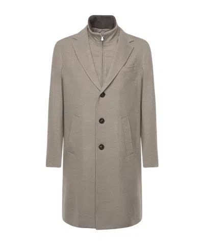 Eleventy Single-breasted Coat In Brown